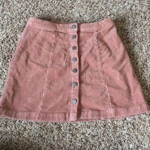 Peachy pink velvet feel skirt from Forever 21